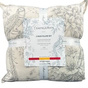 Castilla Textil 20x20 Linen Blend Throw Pillows 2 Pack Neutral